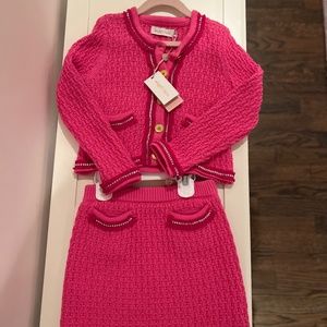 Angel’s face Girls' Hot Pink Knit Matching Set - Two-Piece Outfit